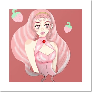 Strawberry girl Posters and Art